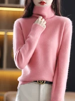 LHZSYY Winter Women Sweater Solid 100%Mink Cashmere Turtleneck Knitted Pullovers Slim Soft Warm Female Long Sleeve 23  Color - Image 3
