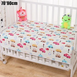 Waterproof Cotton Baby Changing Mat - Reusable & Washable Crib Sheet and Diaper Pad Cover (70X90CM7)