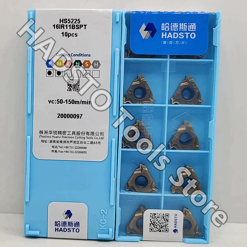 Твердосплавные вставки 16IR11BSPT HS5225 16IR 11BSPT HS5225 16IR HADSTO, британский стандарт, коническая труба, резьба, предназначенная для нержавеющей стали
