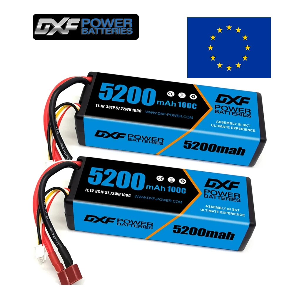 Dxf 3S Lipo 5200Mah 11.1V Batteria 100C Versione Blu Grafene Racing Series Hardcase Per Rc Car Truck Evader Bx Truggy 1/8 Buggy