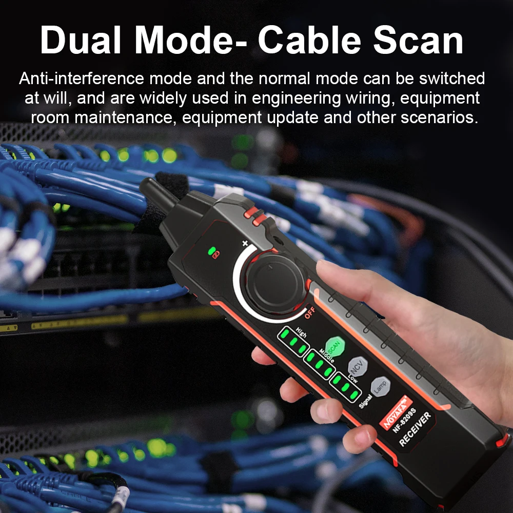 Noyafa Network Cable Tester NF-8209S Cable Tracker LCD Display Poe Checker Cat5 Cat6 Measure Length Wiremap Tester, network cable tester