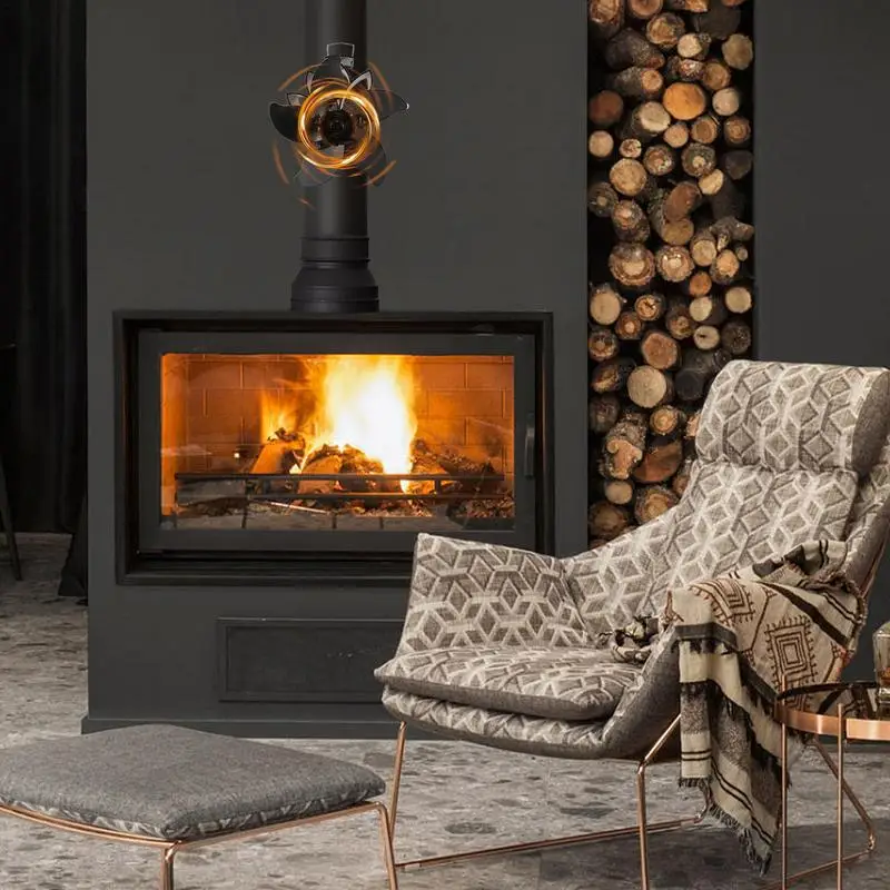 Heat Powered Wood Stove Fan Heat Powered Stove Fan 5 Leaves Heater Silent For Home Wood Log Burner Fireplace