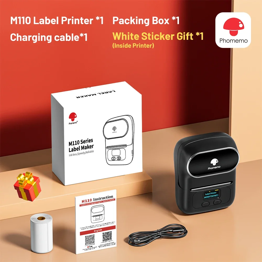Compact Portable Thermal Label Printer - Self-Adhesive Mini Sticker & Tag Maker