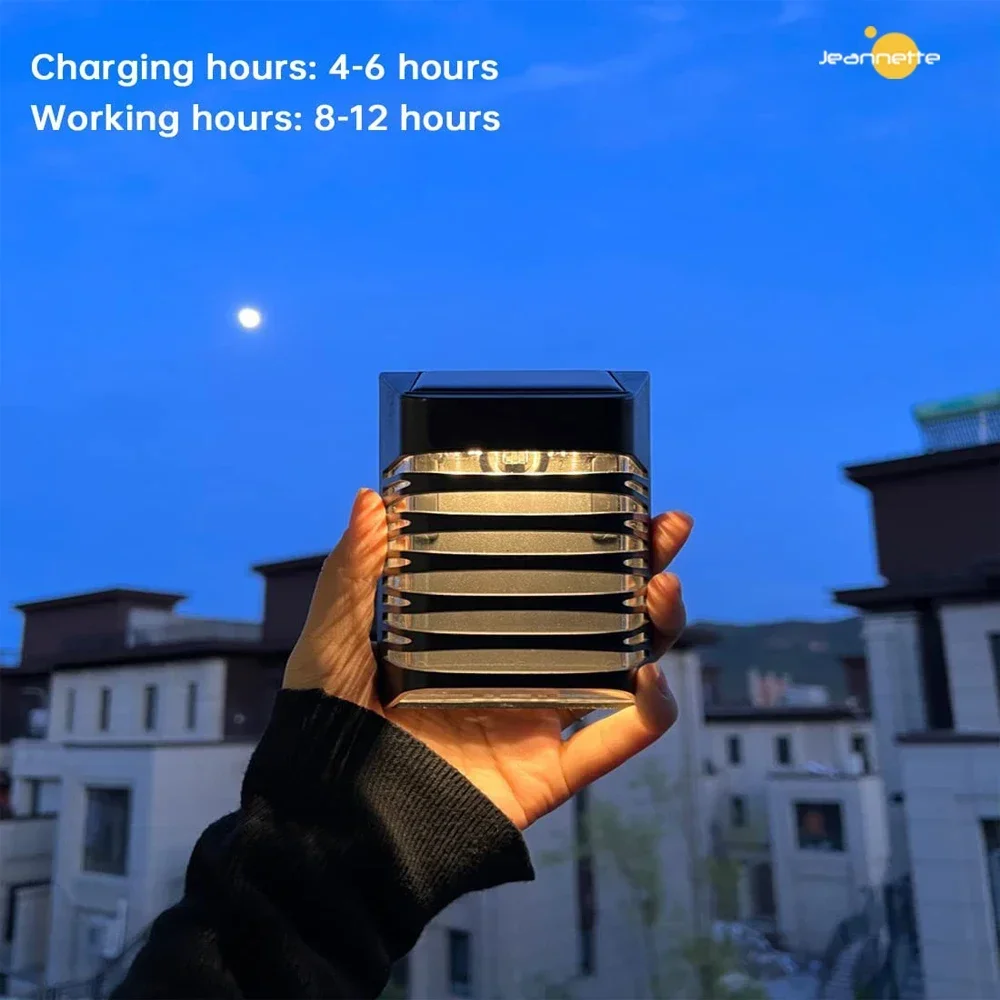 Warm White Lights Solar LED Fence Light Outdoor Lamps Waterproof Solar Panel Garden Light for Stair Path Backyard Outdoor Lights
