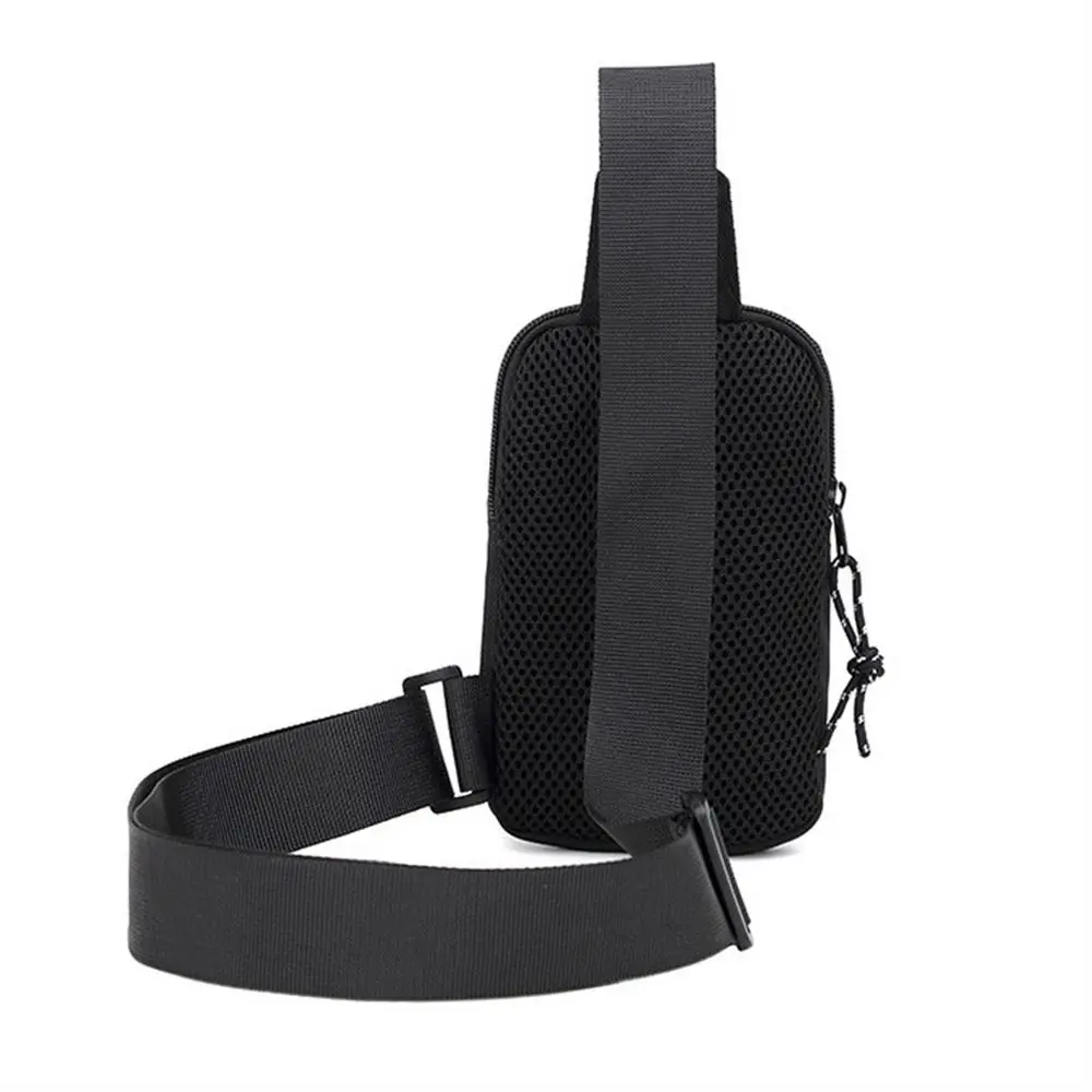 Men's Black Oxford Crossbody Travel Bag - Small Shoulder Chest Bag