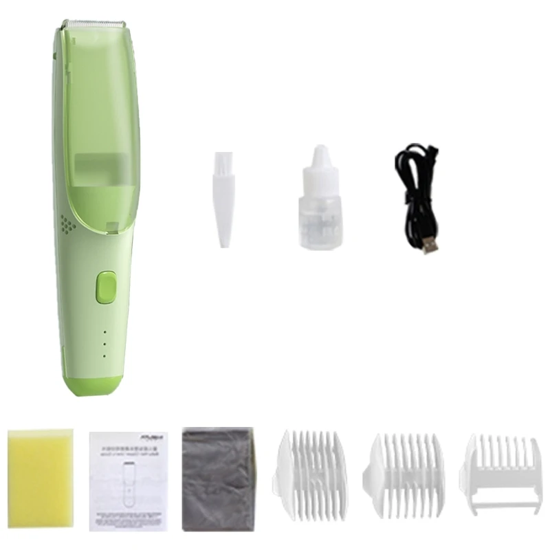 Baby Hair Trimmer USB Rechargeable Vacuum Hair Trimmer Toddler Child Cordless Haircut Machine with 3 Guide Comb