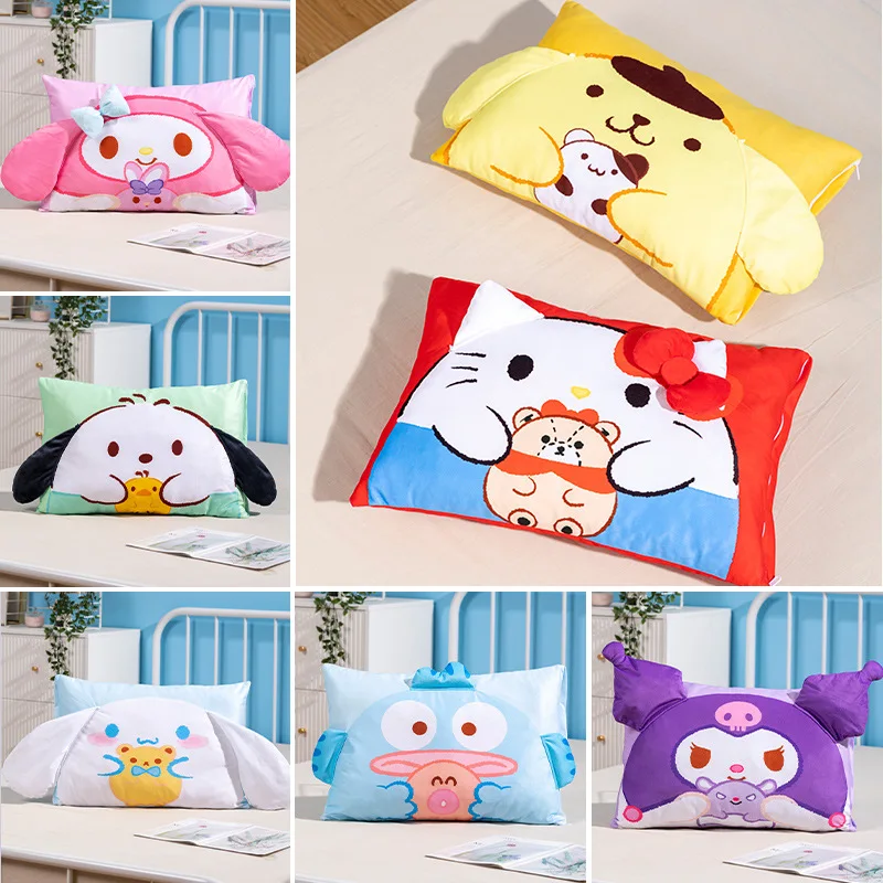 

Hello Kitty Sanrio Pillowcase Cute Anime Kuromi Cinnamoroll My Melody Thick Girl Heart Cartoon Dormitory Pillow Core Cover Gifts