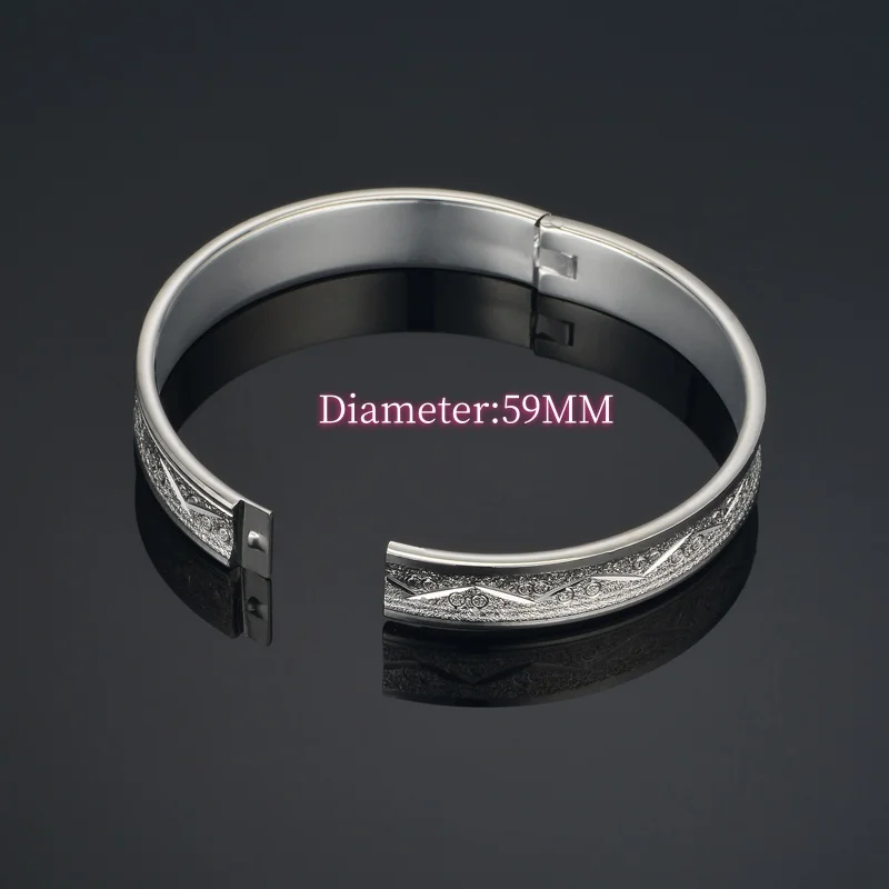 Gold Bangles for Women Chunky Leaf Flower Bangles Bracelets Gold Silver Plated Copper Metal CZ Bracelets Wedding Wristband 2