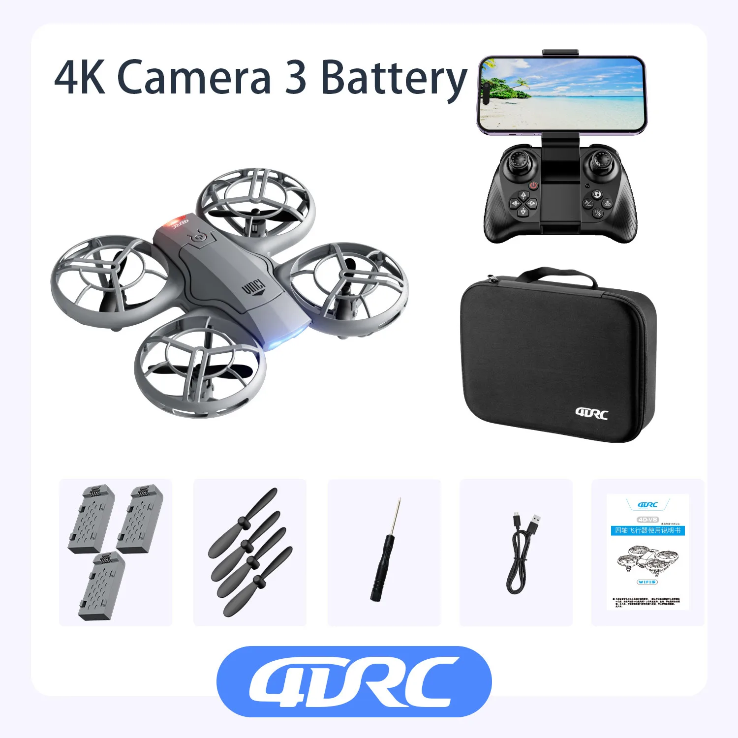 4DRC V8 Mini Drone 4k profession HD Wide Angle Camera 1080P WiFi