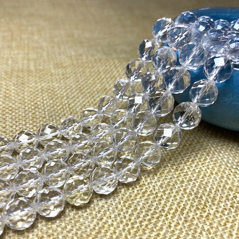 Fine AAAA 100% Natural Stone Faceted Rock Quartz Round Gemstone Spacer Beads For Jewelry Making DIY Bracelet Necklace 6/8/10MM 3