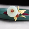 Hair Tie Ponytail Holders Headband Ribbons Rope Jade Gemstone Copper Accessory 4