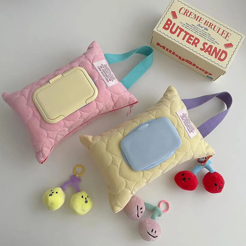 

Macaron Color Cotton Baby Wet Wipe Pouch Portable Wipes Holder Case Reusable Refillable Cosmetic Pouch Useful Tissue Box 21x17cm
