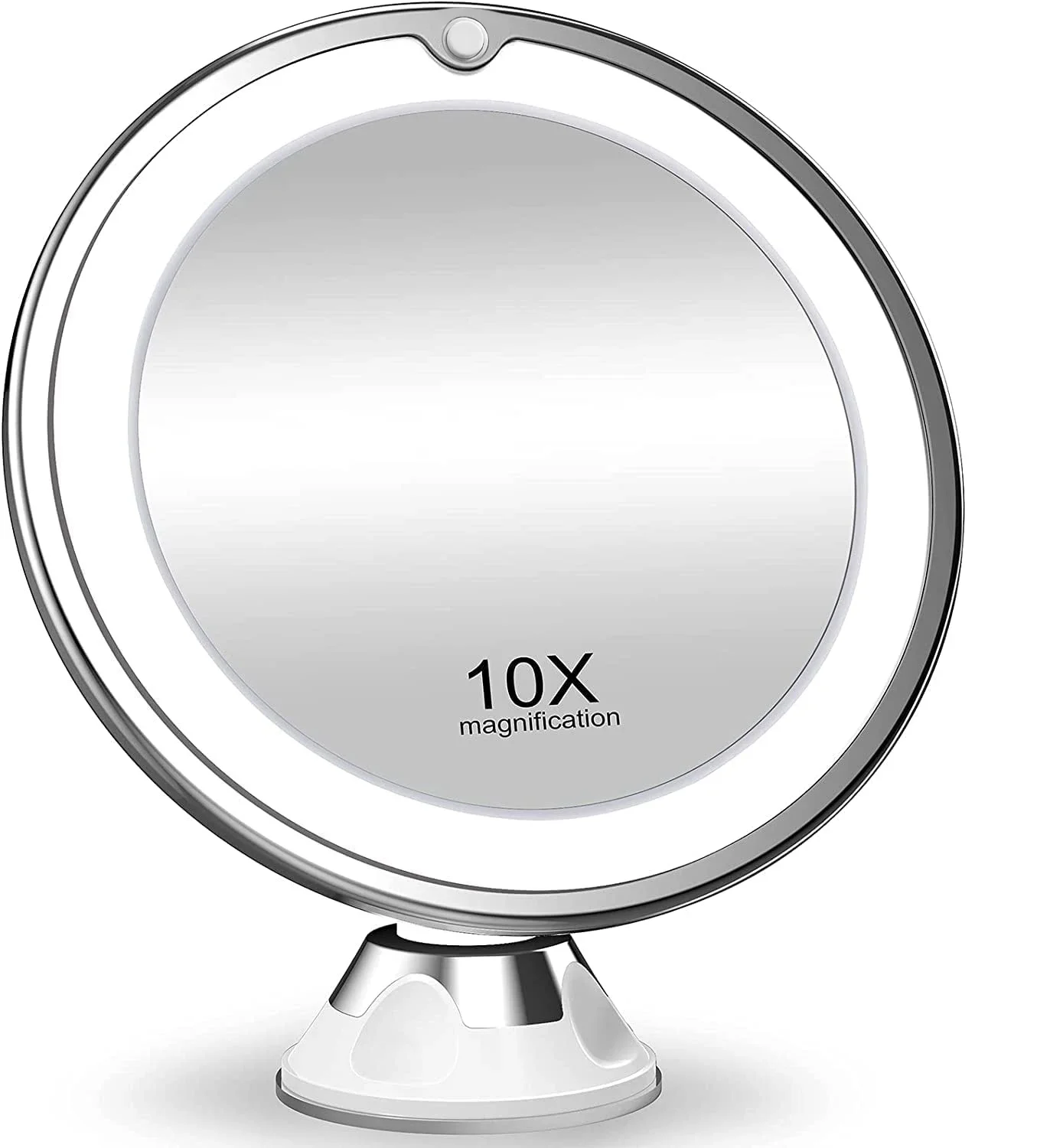 Makeup Mirror Magnifying Mirror 10x Magnification Lighted Cosmetic Mirror with Switch 360 Degree Rotating Arm Makeup mirror with Powerful Locking Suction Cup