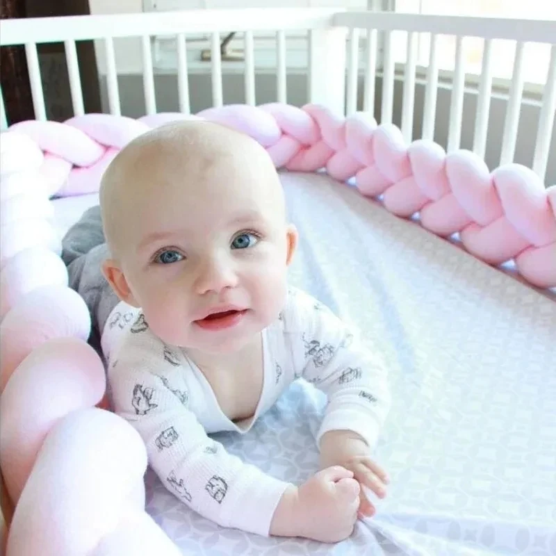 Knot Braid Bumper Infant Cradle Cot Protector Plush Pillow Cushion 1M/2M/3M/4M Crib Anti-collision Room Decor Baby Bed Bumper crib bumper