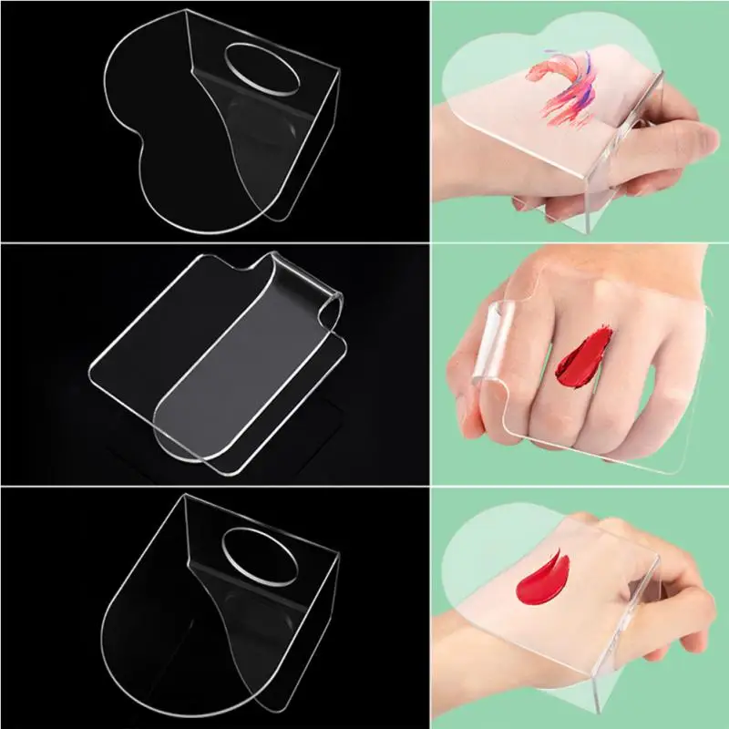 1/2PCS Handheld Paint Palette Clear Acrylic Paint Palette Small Large Optional for Kid Adult Beginner Artist Art Drawing
