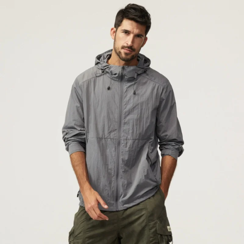 Summer UPF 40  UV Sun Protection Coats Men Thin Soft Breathable Quick Drying Jacket Outdoor Fishing Hoodies Outwear