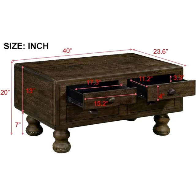 40" Wooden Coffee Table 2