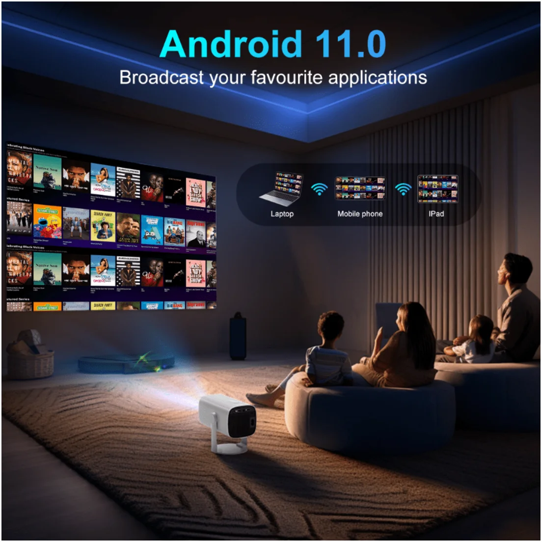 K2N-Mini プロジェクター 4K K2N Mini Projector 4K Supported Portable with 270° Rotatable Auto