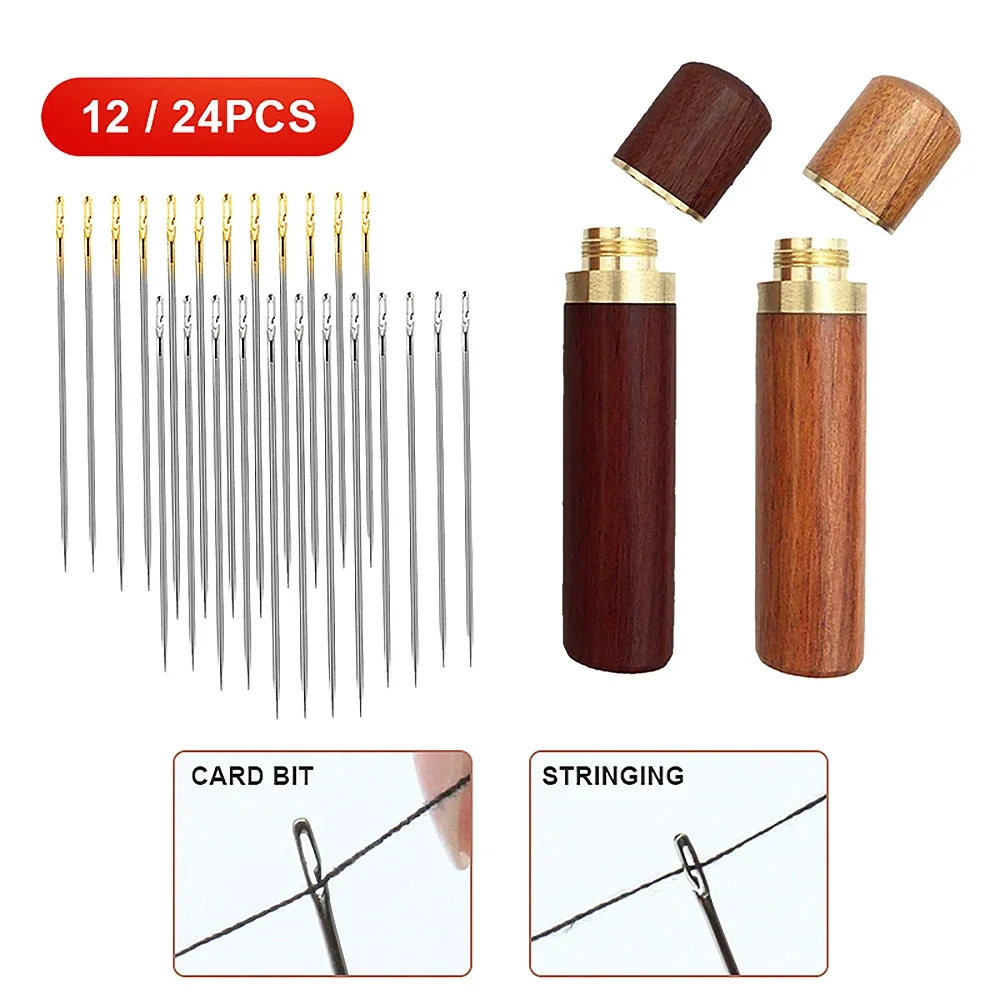 Blind Needle Elderly Needle-side Hole Hand Household Sewing Stainless Steel Sewing Needless Threading Apparel Sewing DIY