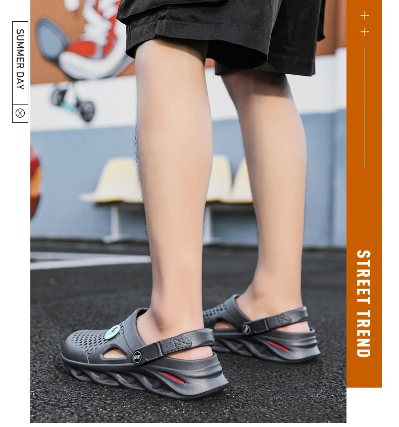 2025 Herren Mode Strandsandalen Dicke Sohle Pantoffeln Einfarbig Outdoor Wasserdicht Rutschfeste Sandalen Lässige Flip-Flops für Männer – Detail 5