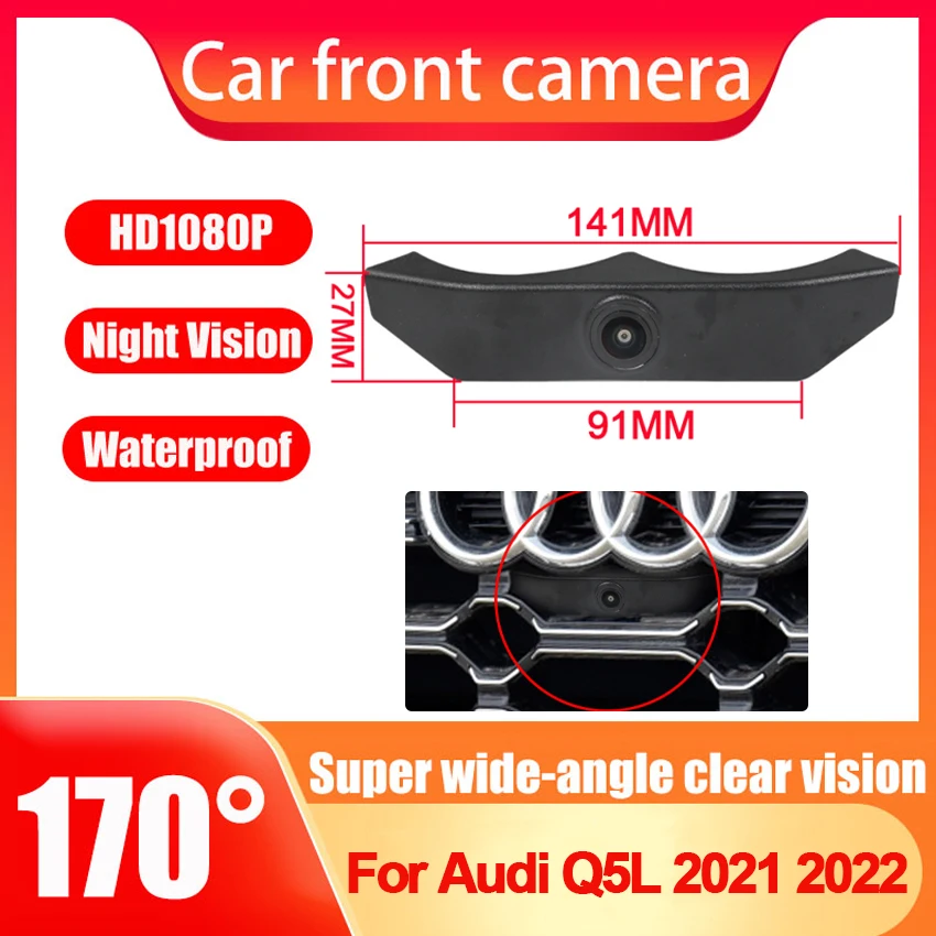 

HD CCD AHD Car Front View Parking Night Vision Positive Waterproof Logo Camera For Audi Q5L 2021 2022 Waterproof Wide Angle