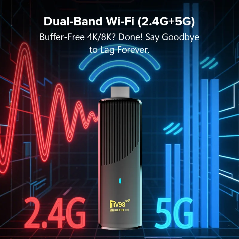 عصا تلفزيون ذكية TV98 ATV X9 بنظام Android14 مع مع...