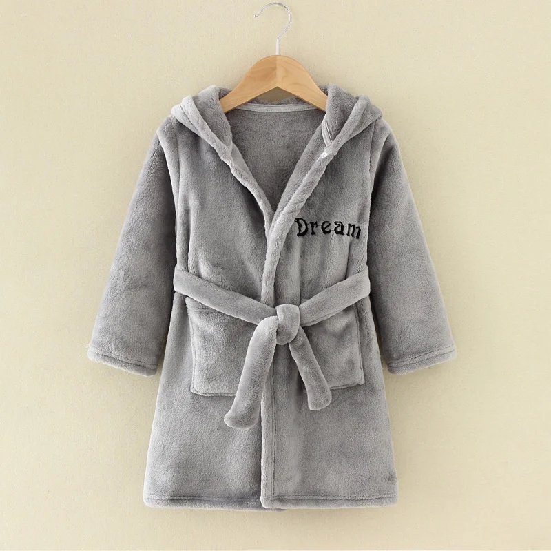 Winter Children Bath Robes New Cartoon Pajamas Boy Girl Flannel Sleepwear Kids Clothing Baby Warm Bathrobe Casual Homewear