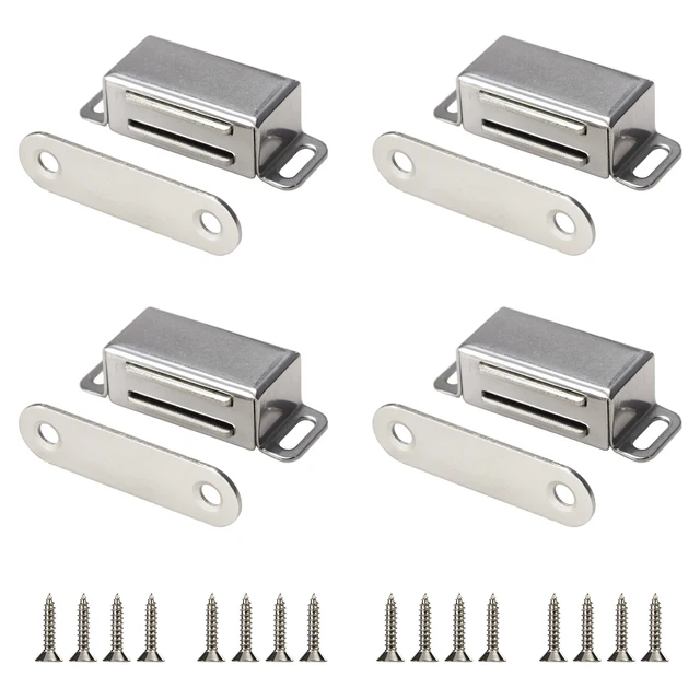 4 PCS Stainless Steel Kitchen Cabinet Door Magnet Catch TV Stand Cupboard and Other Furniture Door Drawer Magnetic Latch 1