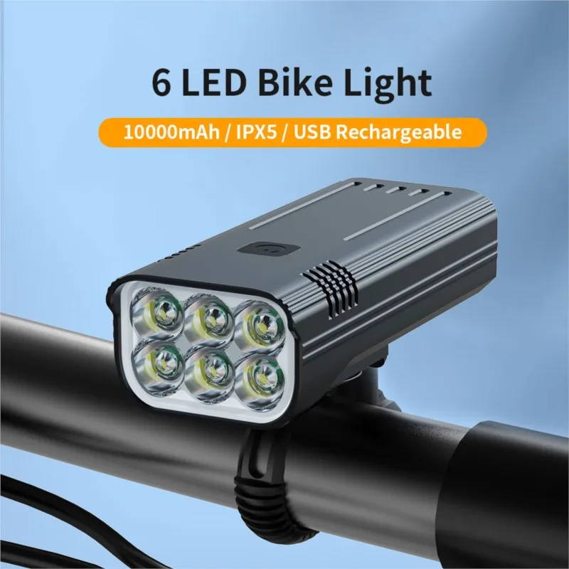 ZK30 6LED 10000 mAh Bike Light Rainproof USB Rechargeable LED Bicycle
