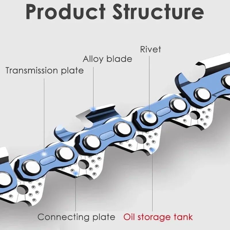 Chain 12/16/18/20/22 Inch Oil Chainsaw Saws Blades Chains Right-angle Garden Power Tool Set Steel Oil Chainsaws Parts 3/8",325''