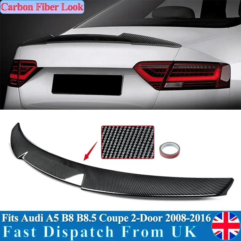 Carbon Look Per Audi A5 S5 Rs5 B8 Coupe 2D 07-13 M4 Tipo Spoiler Posteriore Spoiler Wing