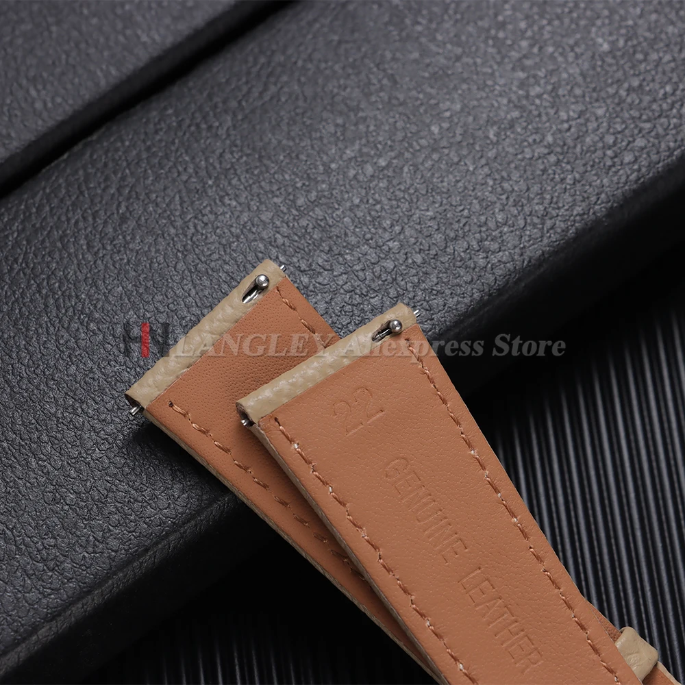 Epsom Leather Quick Release Watch Strap with Handmade Palm Pattern