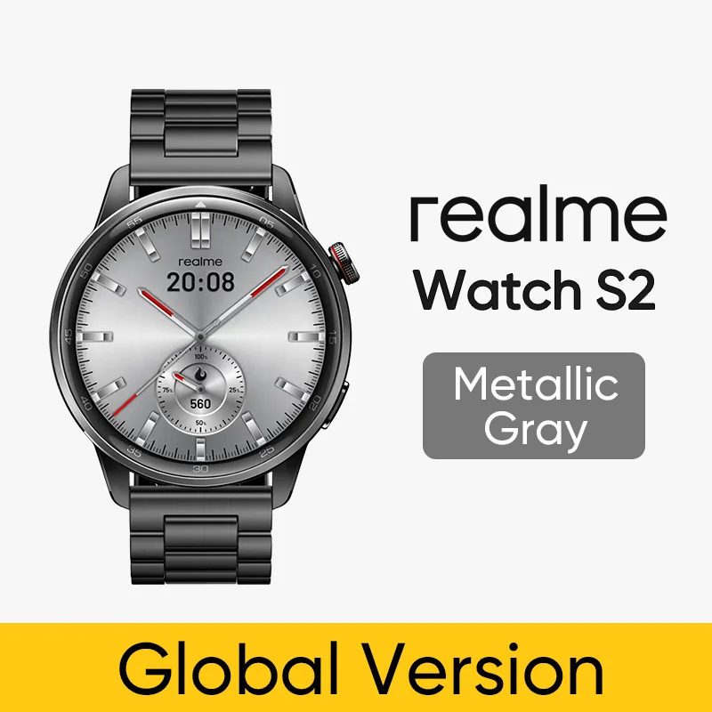 thumbnail image 1 of Versión global Reloj inteligente realme Watch S2 Pantalla AMOLED de 1,43'' Batería de 20 días de duración IP68 Resistente al agua Spuer AI Engine Smartwatch, 1 of 5
