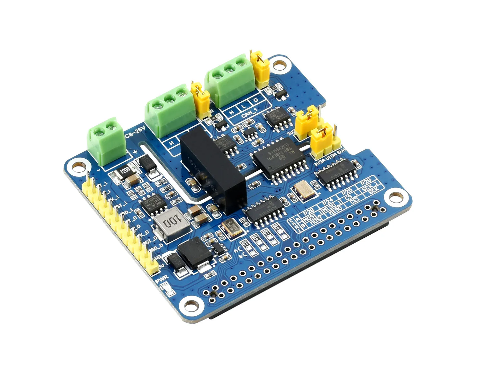 Cappello Di Espansione Fd Can Isolato A 2 Canali Per Raspberry Pi, Supporto Can Fd, Circuiti Di Protezione Multi-Bordo