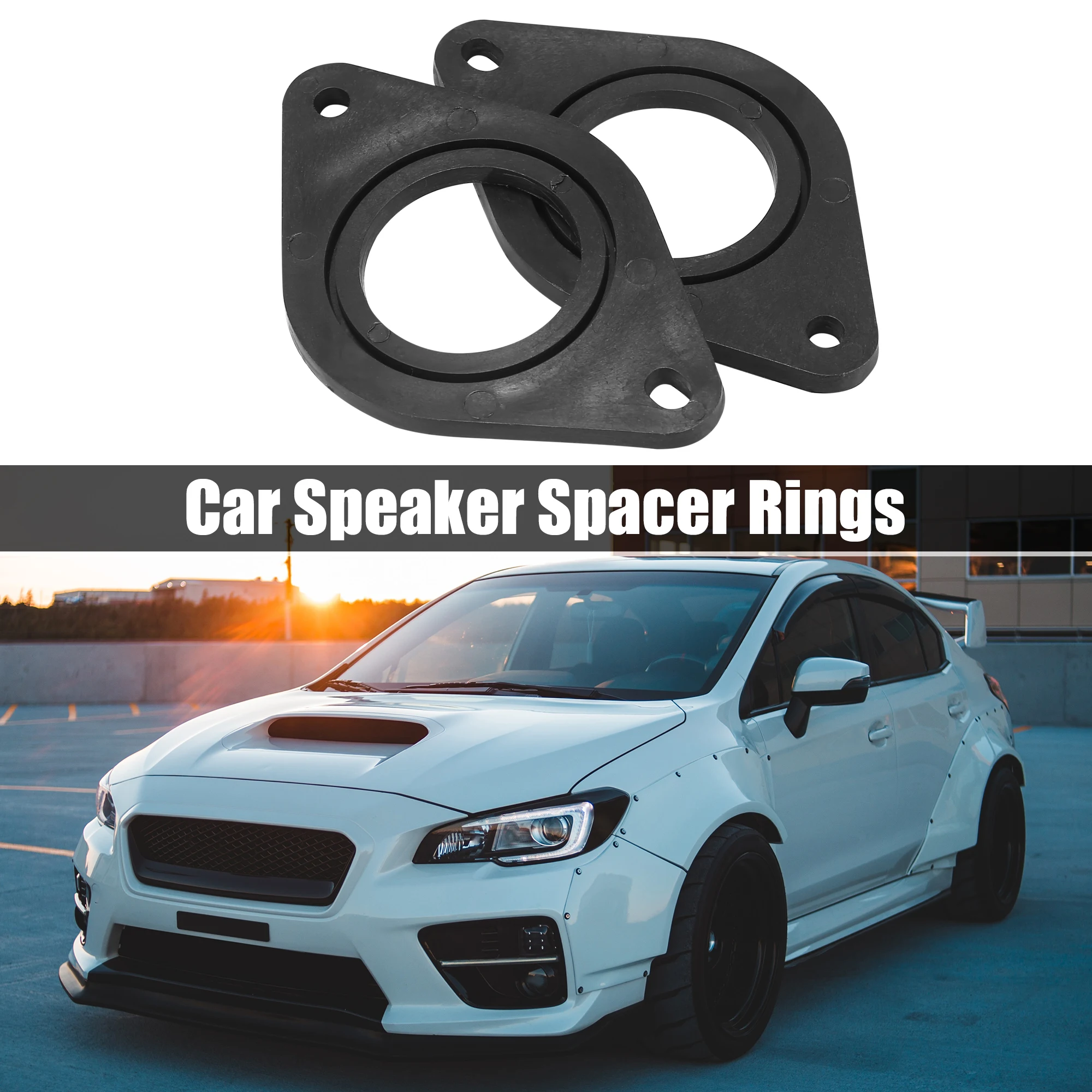 Uxcell 2 Pcs Black Plastic Auto Car Tweeter Speaker Mounting Adapter Bracket Rings for Toyota for Subaru for Lexus - 3