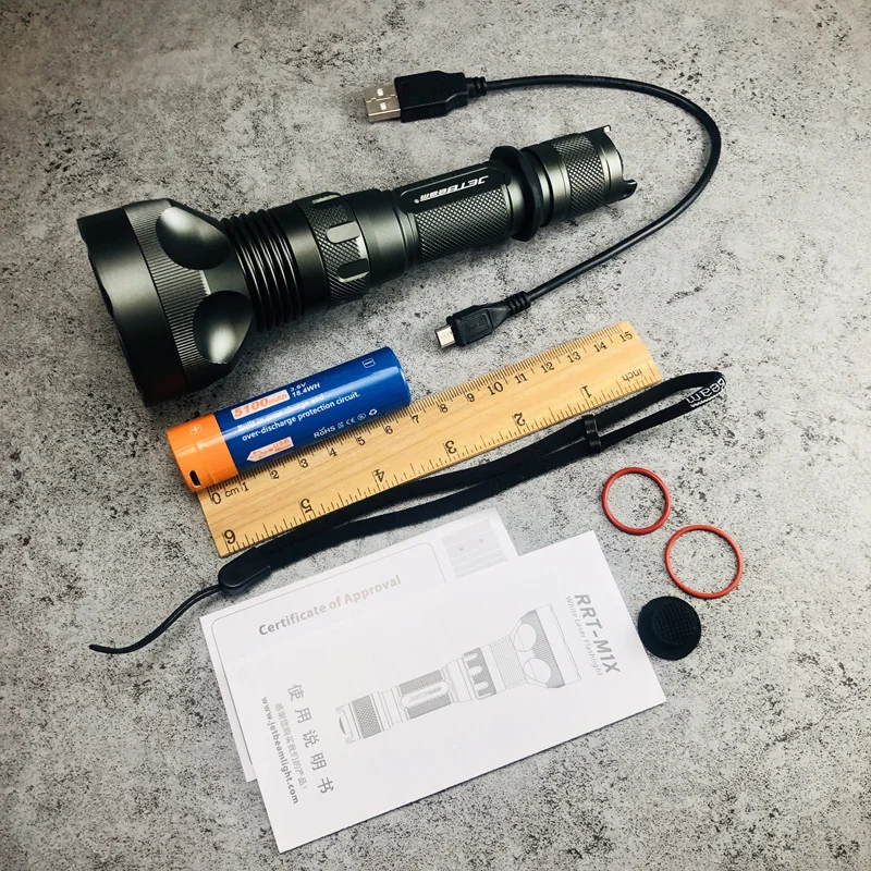 JetBeam RRT-M1X LEP Laser Flashlight WP-T2 450LM Max 2300M JetBeam RRT-M1X LEP Laser Flashlight WP-T2 450LM Max 2300M