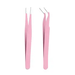 Premium Stainless Steel Precision Tweezers for Crafting and Scrapbooking (Pink set)