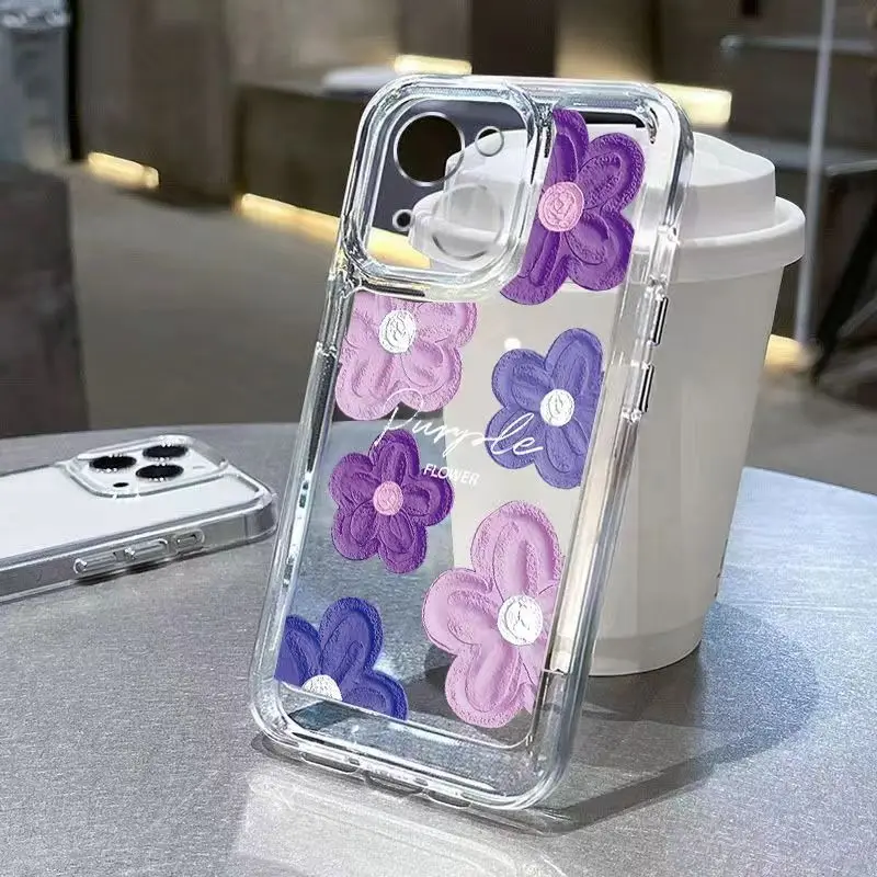 Elegant Floral Soft Clear Shockproof Case - Protective Cover