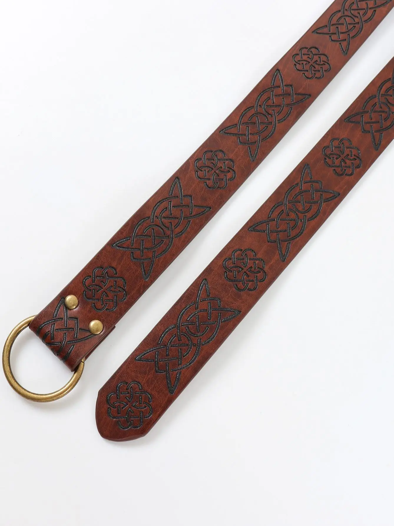 Viking Renaissance Belt Celtic Belt Men's Leather Medieval Waistband Adventure Warrior Embossed Cosplay Costume Accessories