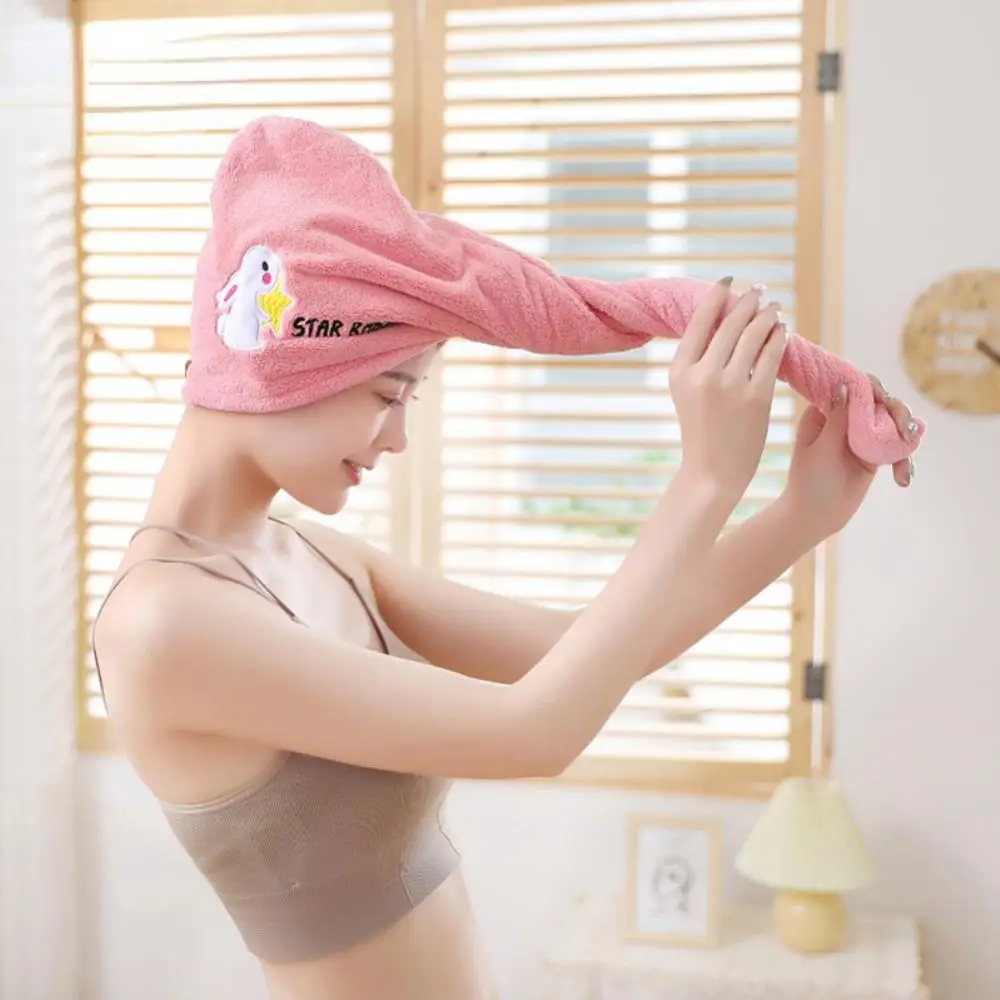 성인 여성용 욕실 흡수성 수건, 빠른 건조 목욕, 두꺼운 샤워, 긴 곱슬 헤어 캡, 극세사 와이프 드라이 헤드 헤어 타월