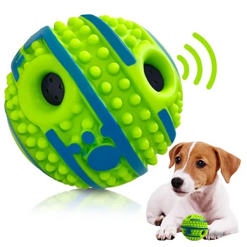 Wobble Wag Giggle Ball for Dogs - 10cm Spiky Chew Toy with Giggle Sound, Interactive Squeaky Teeth Cleaning Ball for Small Dogs 1