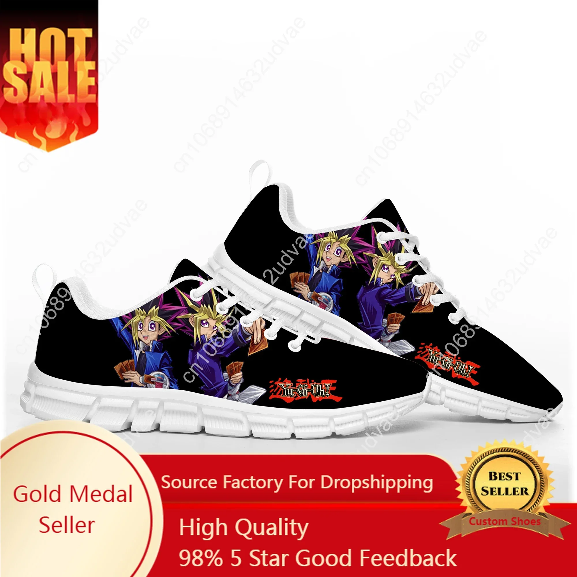 Anime Yu-Gi-Oh Yami Mutou Duel Monster Card Sports Shoes Mens Womens Teenager Kids Children Sneakers Casual Custom Couple Shoes