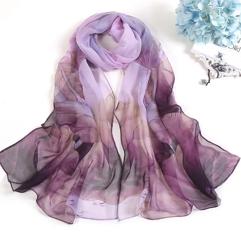 Lady Scarf Floral Printing Sunscreen All Match Women Shawls for Daily Use new spring summer fashion women floral printing beach silk scarf shawls female all match sunscreen thin yarn soft beach scarf