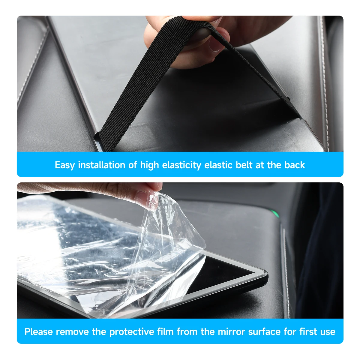 LED Car Makeup HD Mirror Sunshade Makeup Hanging Mirror Ultra Thin USB Charge Autom Cosmetic Mirror Touch Screen Dimmable Light 4