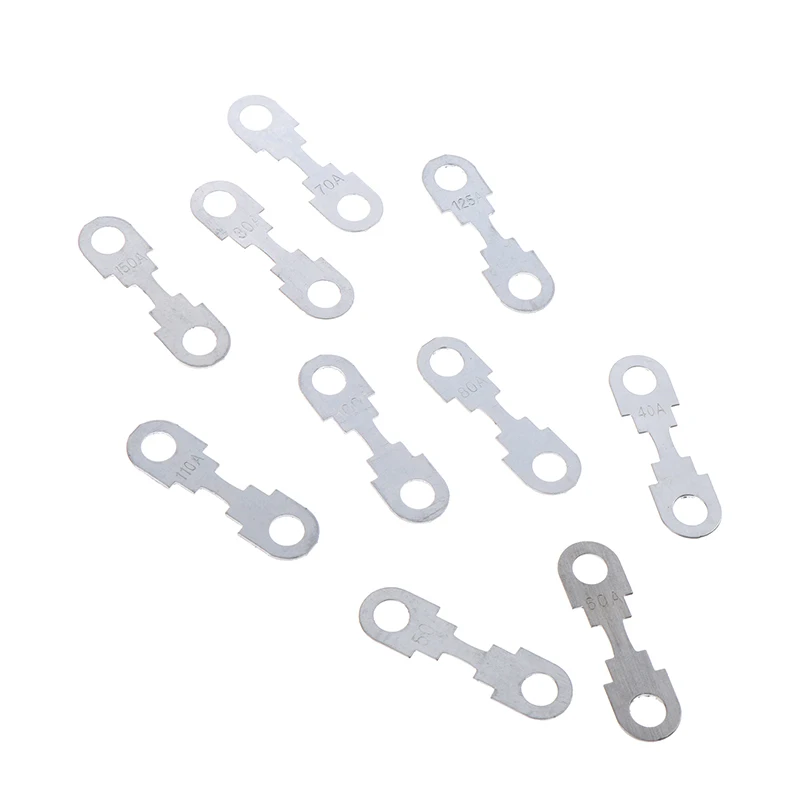 Car Fuses 10Pcs 30A-150A 32VDC Automotive Flat Zinc Sheet Small Fuse Sheet for Car Fuse Round Hole Insert Auto Parts