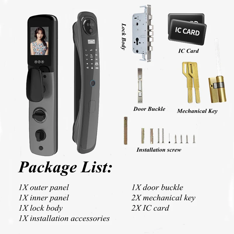 3D Face Recognition Fingerprint Lock Automation Visual Camera Intelligent Password Home Anti-Theft Smart Electronic Door Lock