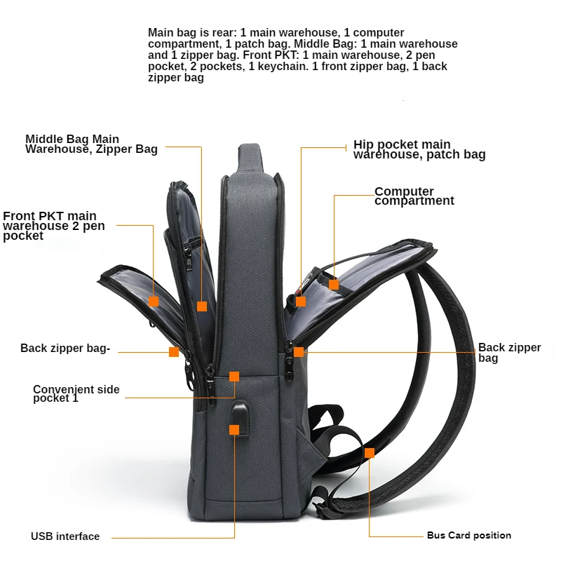 GOLF backpack men's high-capacity business backpack new business travel computer travel bag for college students