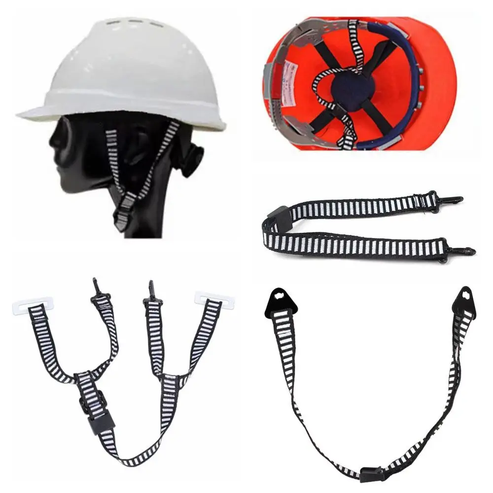 Black white Safety Helmet Strap D Shape Y Shape Adjustable Length Helmet Belt Plastic Lock Buckles Removable Mandibular Girdle