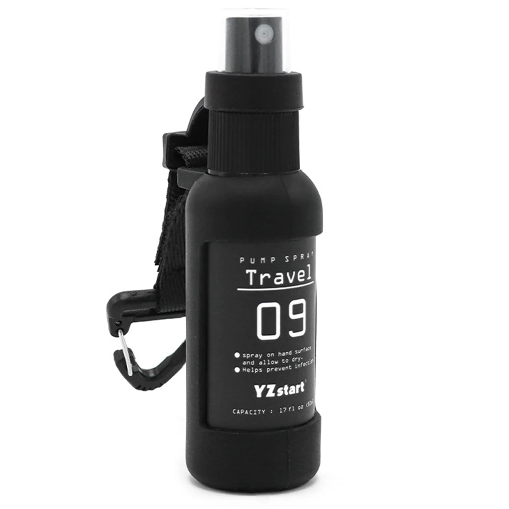 50ml Mini Fine Mist Spray Bottles Travel Bottle with Tactical Hook Strap Refillable Spray Bottle for Outdoor Camping for Liquid