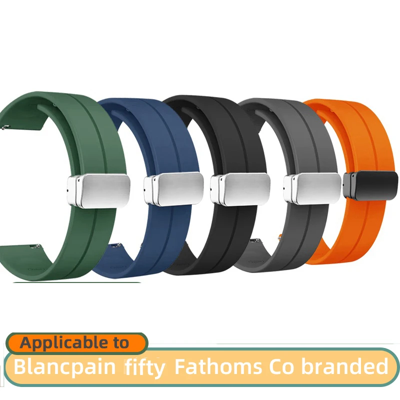 Cinturino In Silicone Morbido 22Mm Per Swatch Blancpain Fifth Fathoms Co Branded Five Ocean Uomo Donna Bracciale Blu Arancione Verde Grigio Strumento